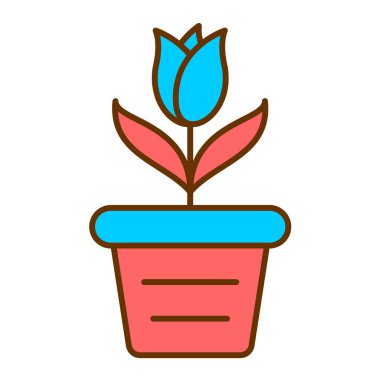 çiçek saksısı ikon vektör illüstrasyon tasarımı