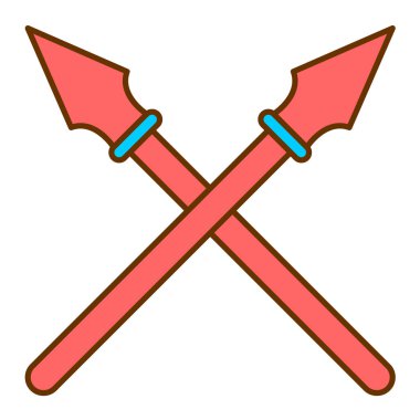 Ortaçağ kılıçlarının çapraz simgesi. vektör çizimi izole edildi.