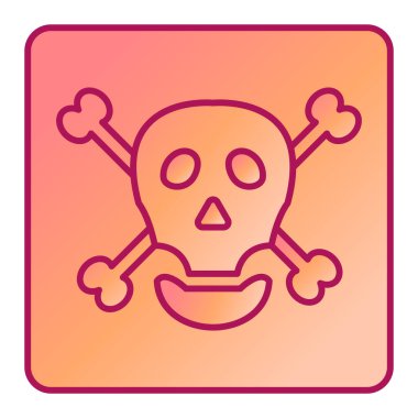 Kemik ikonlu kafatası. vektör illüstrasyonu