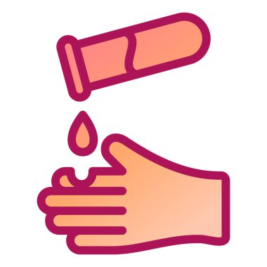 Kan bağışı ikonu vektörü. Bir şişe tabelası tutan el. izole edilmiş sınır sembolü çizimi