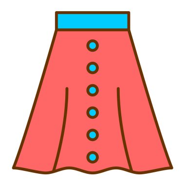 etek düz simgesi, vektör çizim