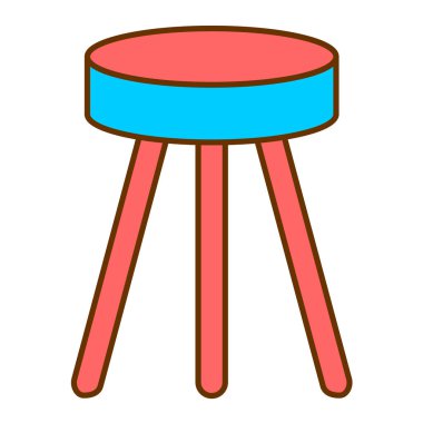 Mobilya ve lamba simgesinin tek bir izole nesnesinin vektör çizimi