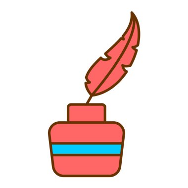 Tüy kalem ikonu vektör illüstrasyon grafik tasarımı