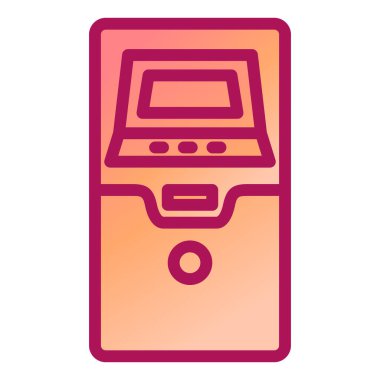 ATM 'de. Web simgesi basit illüstrasyon