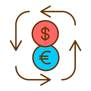 para birimi değişim simgesi, vektör illüstrasyonu basit tasarım