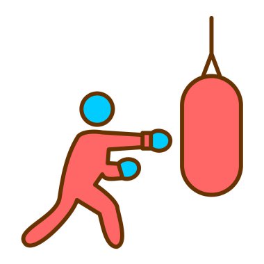 Boks sporu ikonu. vektör illüstrasyonu