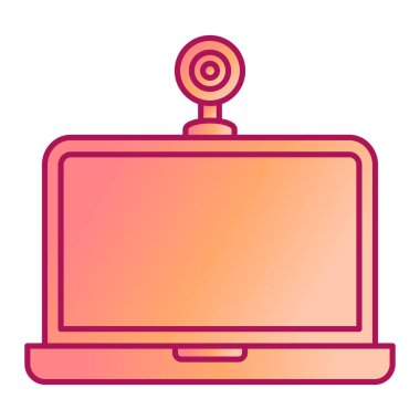 video kamera ve bilgisayar vektör illüstrasyonlu laptop