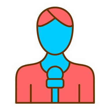 Muhabir. Web simgesi basit illüstrasyon