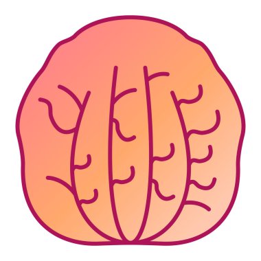 İnsan beyni ikonu. Web için pembe vektör simgelerinin özet çizimi