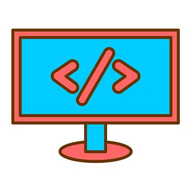 bilgisayar monitörü ikon vektör illüstrasyonu