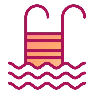 yüzme havuzu ikonu vektör illüstrasyonu