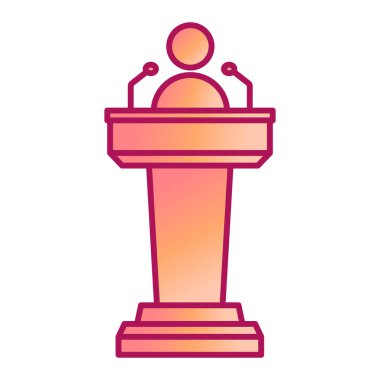 Podyum ikon vektör illüstrasyon tasarımlı konferans odası