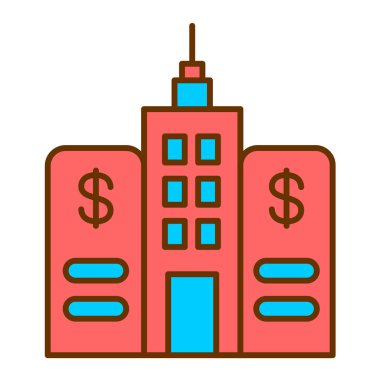 Bina. Web simgesi basit illüstrasyon