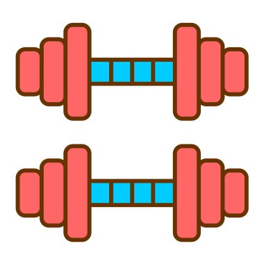 Fitness ekipmanı ikonu. Ağ için dambıl vektör simgelerinin özet çizimi