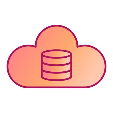 Bulut hesaplama veritabanı simgesi vektör çizimi tasarımı