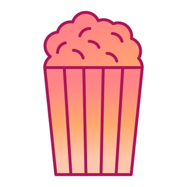 Patlamış mısır kovası ikonu. Web tasarımı için sinema kupası vektör simgelerinin basit çizimi