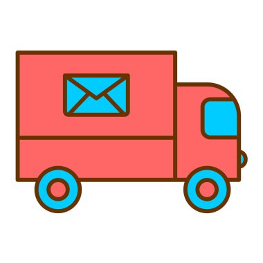 dağıtım kamyonu ikonu vektör çizimi