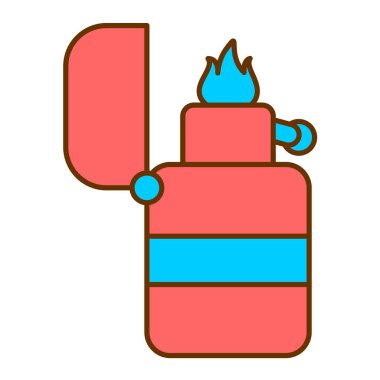 Daha hafif ikon vektörünü ateşle. Kamp ocağı tabelası. izole edilmiş sınır sembolü çizimi