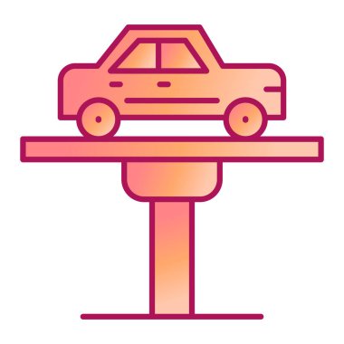 Araba servisi ikonu. Web için otomatik araç vektör simgelerinin düz çizimi