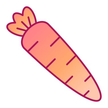 Havuç ikonu. Ana hatlı turp çizimi. beyaz arkaplanda izole