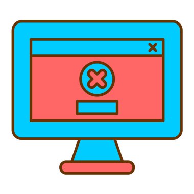 Web simgesi ile bilgisayar monitörü. vektör illüstrasyonu