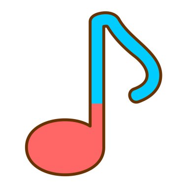 müzik notası ikon vektör illüstrasyonu