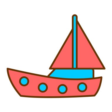 tekne ikonu vektör illüstrasyonu