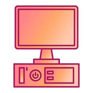 Bilgisayar monitörü simgesi. vektör illüstrasyonu