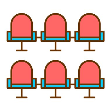 Koltuk koltuğu ikon vektörü. İnce çizgi işareti. izole edilmiş sınır sembolü çizimi