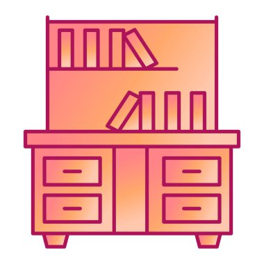 Kitaplı kitaplık ve kitaplık vektör illüstrasyon tasarımı