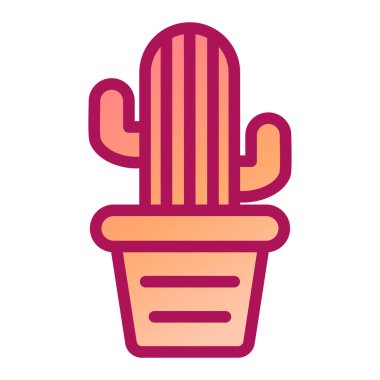 kaktüs modern ikon vektör illüstrasyonu