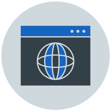 Tarayıcı. Web simgesi basit illüstrasyon