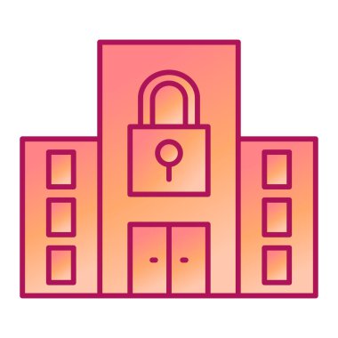 güvenlik sistemi düz renk simgesi.