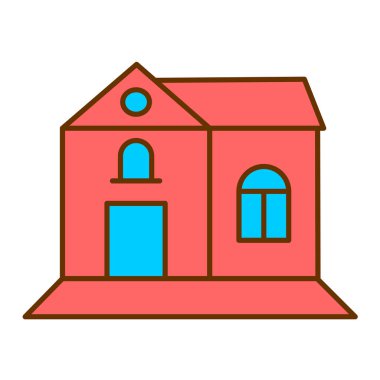 Ev binası ikonu. vektör illüstrasyonu