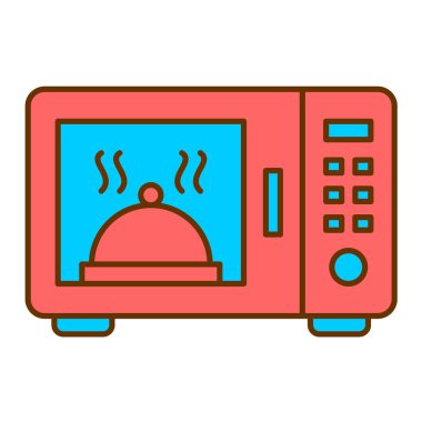 mikrodalga fırın ikonu vektörü. İnce çizgi işareti. izole edilmiş sınır sembolü çizimi