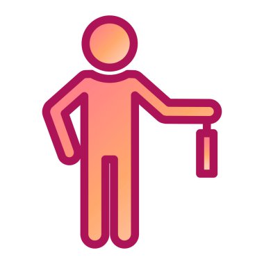 Çubuk simgesi vektör illüstrasyon grafik tasarımlı bir adam