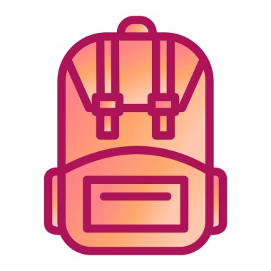 sırt çantası simgesi vektör illüstrasyonu