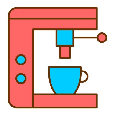 Kahve makinesi ikonu. özet düz vektör çizimi.