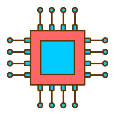 çip vektörü ince çizgi simgesi
