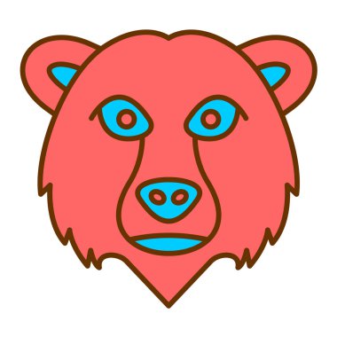 Aslan yüzü simgesi, vektör illüstrasyonu