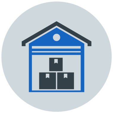 Depo. Web simgesi basit illüstrasyon