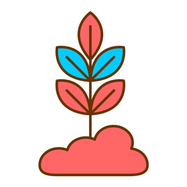 Yapraklı güzel çiçek bitkisi vektör illüstrasyon tasarımı