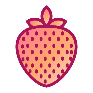 Çilekli meyve ikonu. web tasarımı için taze çilek vektör çizimi karikatürü