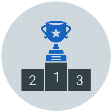 Kazandım. Web simgesi basit illüstrasyon