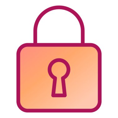 Kilit. Web simgesi basit illüstrasyon