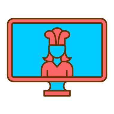 Şapka ikonlu şef. vektör illüstrasyonu