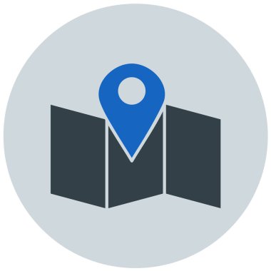 Harita. Web simgesi basit illüstrasyon