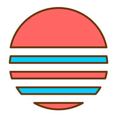 Güneş simgesi, vektör illüstrasyonu basit tasarım