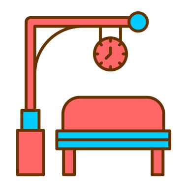 Tren İstasyonu modern ikon vektör illüstrasyonu