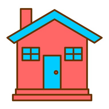 Ev. Web simgesi basit illüstrasyon